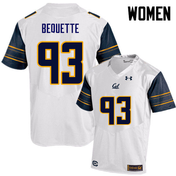 Women #93 Luc Bequette Cal Bears (California Golden Bears College) Football Jerseys Sale-White - Click Image to Close